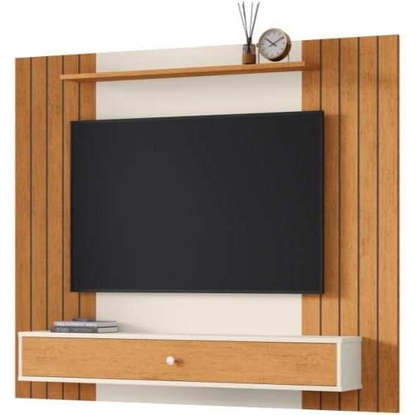 Painel de TV Sala Berlim até 43'' – Elegância, Organização e Praticidade - Off White