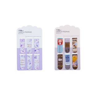 Conjunto de 6 Marcadores De Página Para Livros E Cadernos Imã Magnéticos Com Brilho, Borboletas ou Estradas - Allmini em Oferta na Shopee