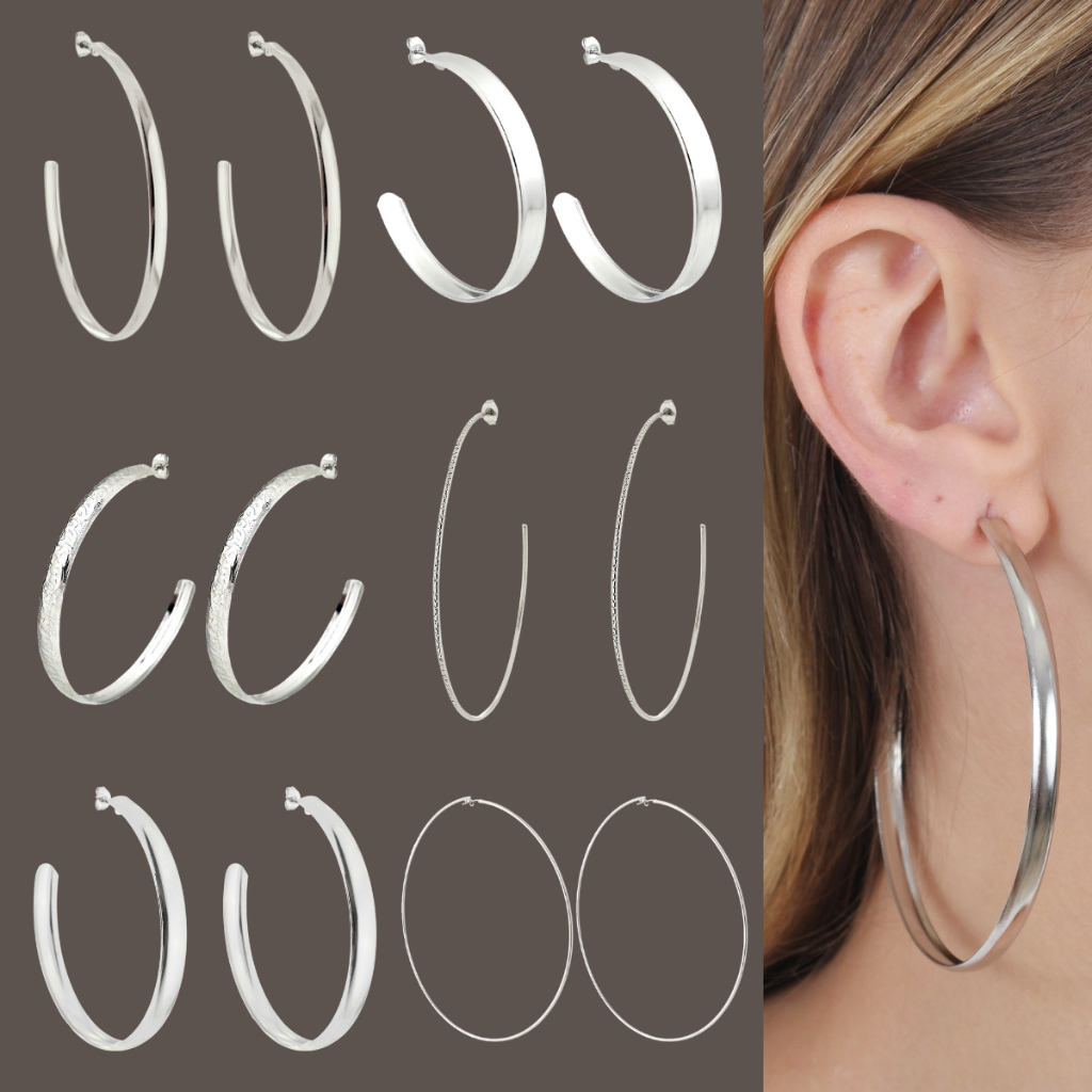Kit 6 Pares De Brinco Argola Grande Aço Cirúrgico Inoxidável Antialérgico  Feminino Moda em Oferta na Shopee