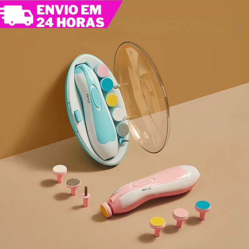 Lixa de Unha Elétrico Aparador Cortador Para Bebê Infantil Com Estojo