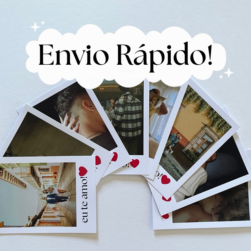 Foto Polaroid Personalizada - Alta Qualidade - Frase "Eu Te Amo" - Kit com 5 a 50 Unidades - Tam: 8x6cm - Envio Rápido