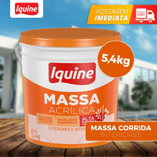 Massa Acrílica Rende o Dobro 5,4kg Para Áreas Internas e Externas Iquine em Oferta na Shopee