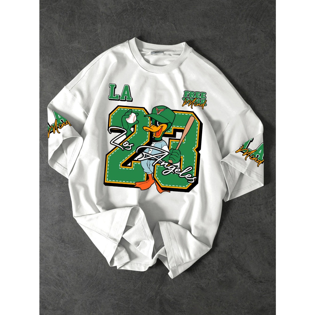 Camiseta Oversized Masculina Streetwear com Estampa Treino Academia Camiseta Larga Esportiva pato