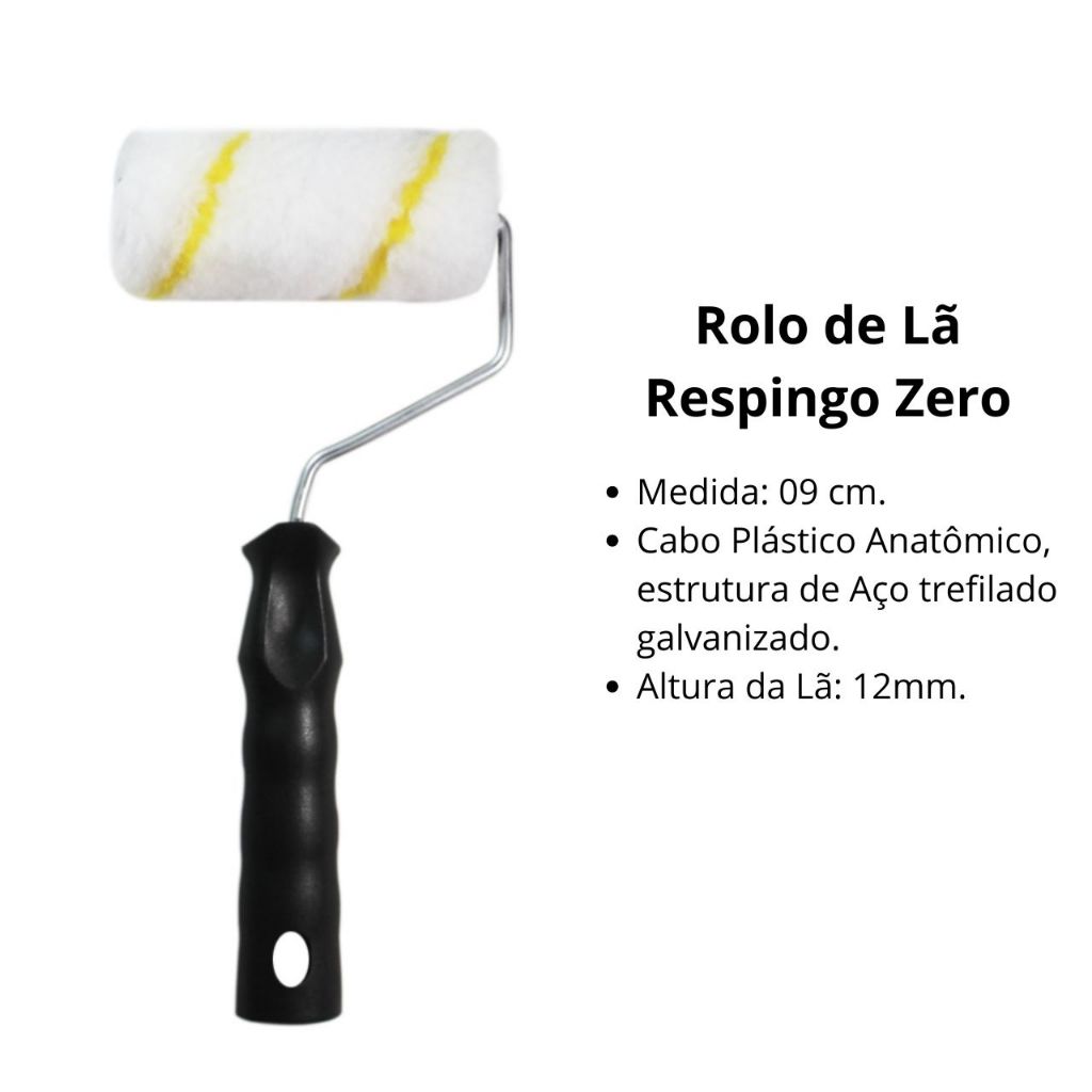 Rolo de Lã Anti Respingo Compel - Pintura Sem Sujeira e Sem Gotas — imagem 2 de 2