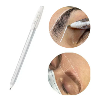Kit Caneta em gel branca, não machuca a pele,fácil para retirar na pele Perfeita para Sobrancelhas