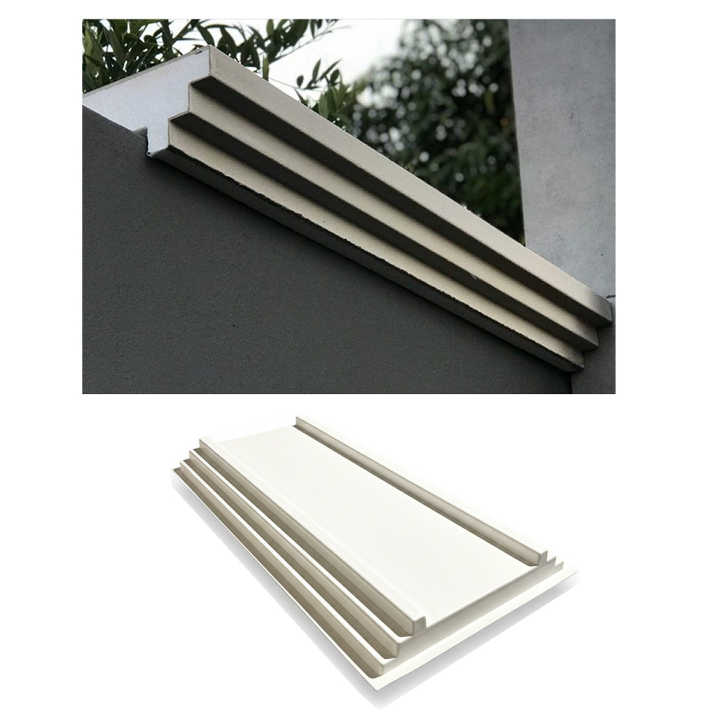 Fôrma 3d Pingadeira Capa de Muro 3 Degraus 80x27cm Molde para cimento/concreto IN390-C