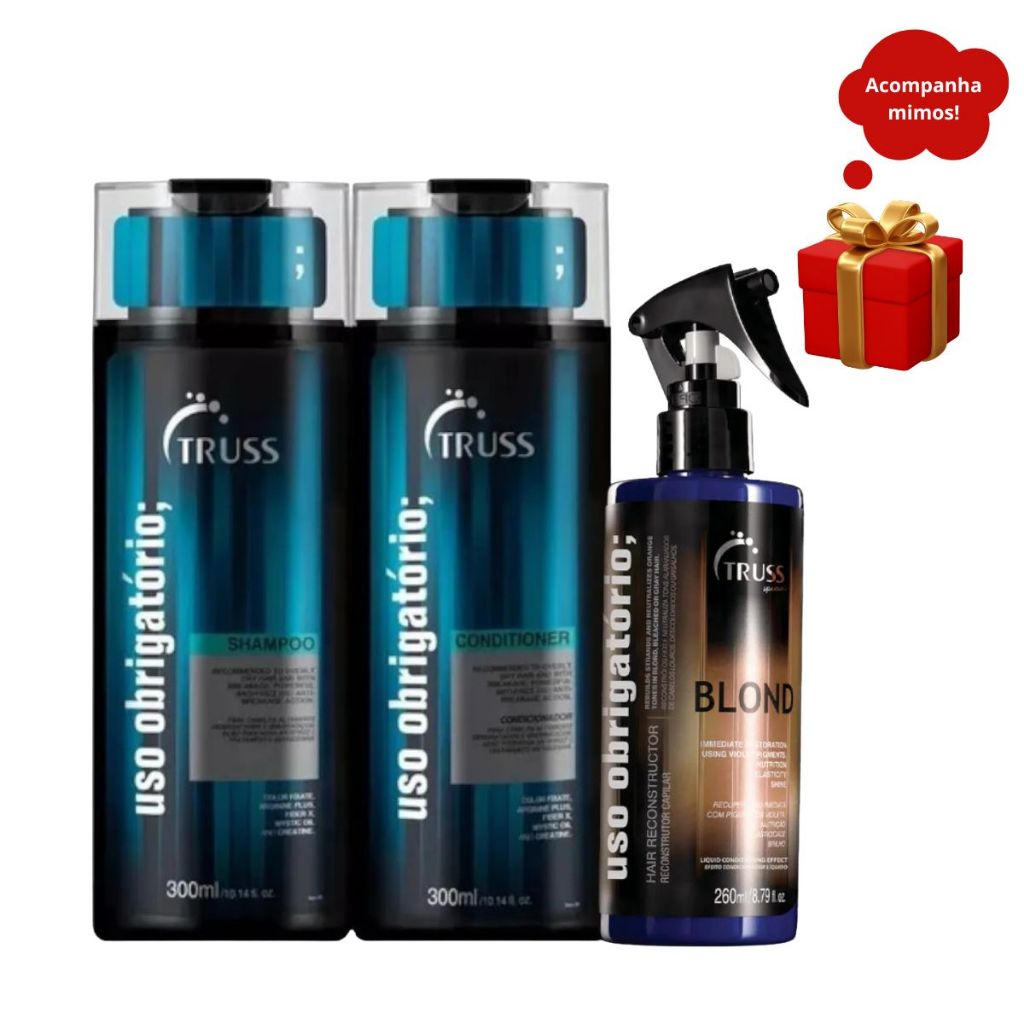 Truss Uso Obrigatório Shampoo e Condicionador 300ml + Blond 260ml