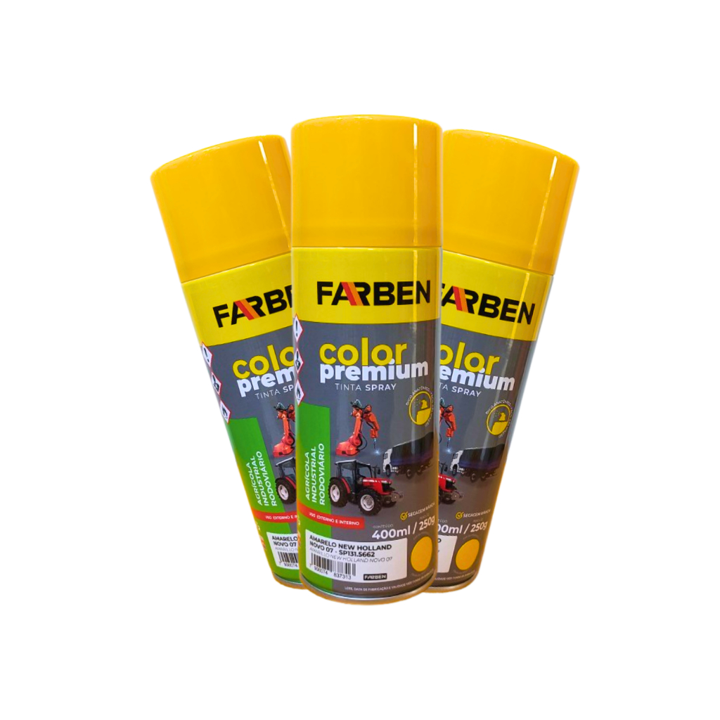 Tinta Spray Cor Amarelo New Holland - Perfeita para Maquinários e Equipamentos Agrícolas | Farben
