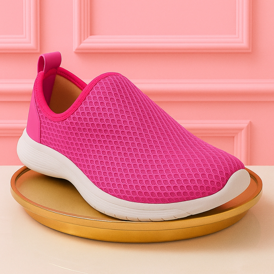 Tênis Infantil Calce Facil Leve Confortável Furinho Pink Sapato Feminino Menina Moda Inverno Bota Verao