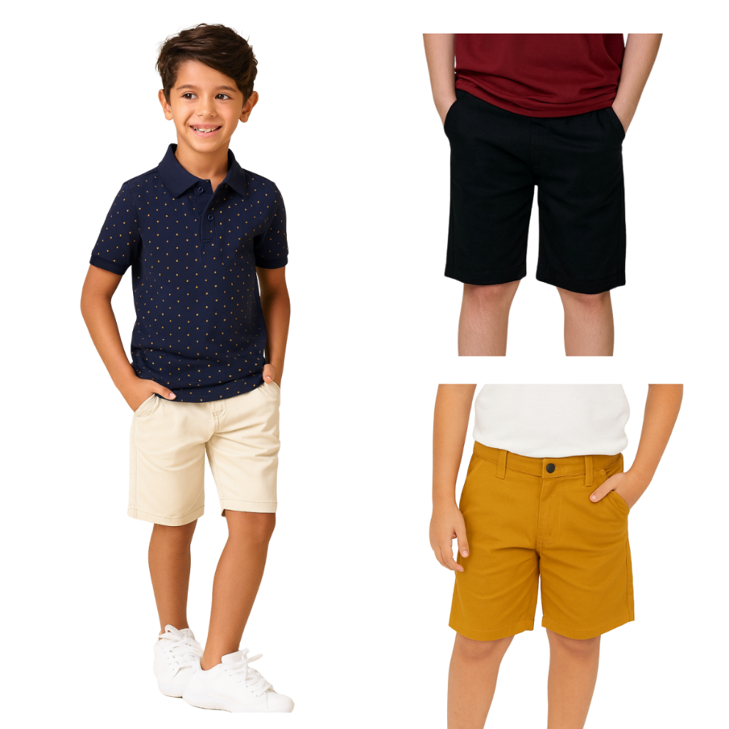 Kit 2 Bermudas shorts Sarja Verão Menino Juvenil Masculino 10 a 16 – Conforto e Estilo