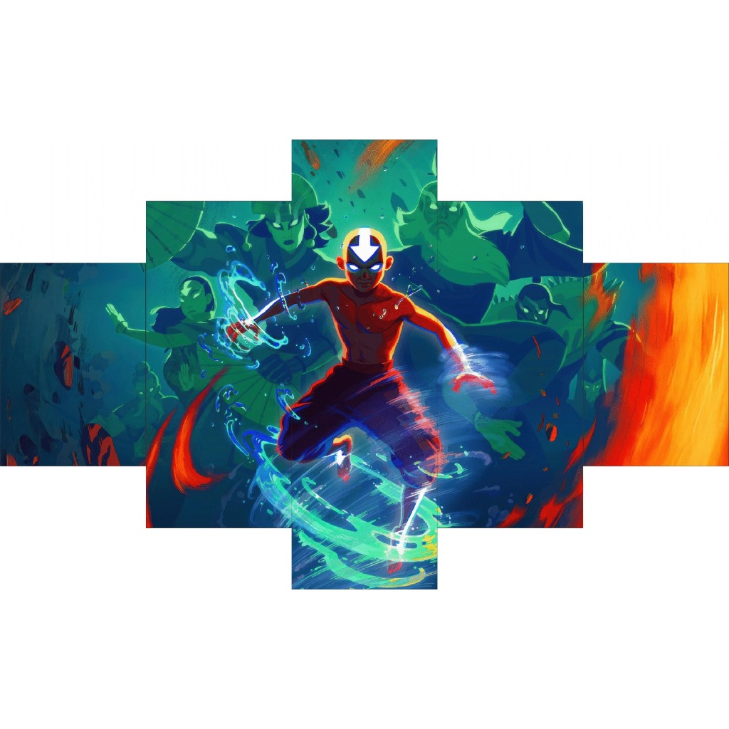 QUADRO AVATAR KIT COMPLETO QUADRO DECORATIVO MOSAICO 5 PEÇAS