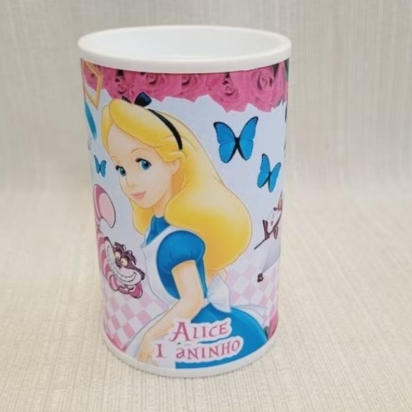 Cofrinho Alice no País das Maravilhas - Lembrancinha Alice no País das Maravilhas - Aniversário Alice