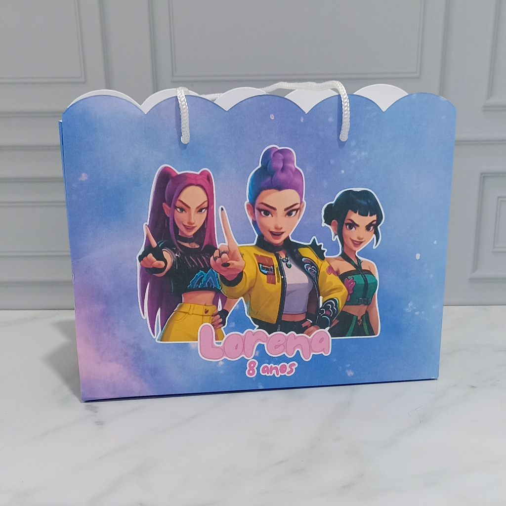 Sacolinha M Personalizadas Guerreiras do kpop Festa Infantil | Lembrancinha, Festa FAZEMOS TODOS OS TEMAS