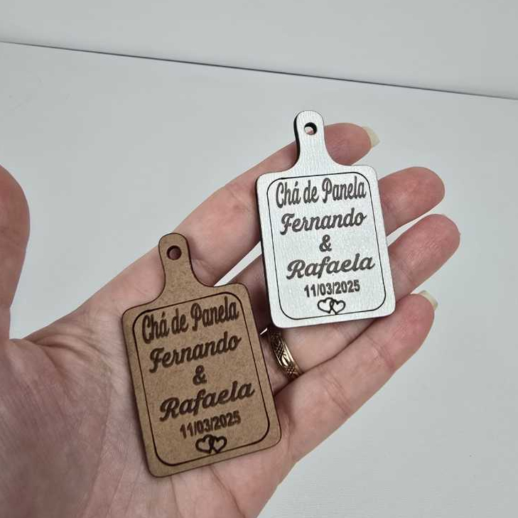 Kit 50/100 Lembrancinha Chá de Panela Ímã de Geladeira Personalizado | MDF 3mm casamento noivos
