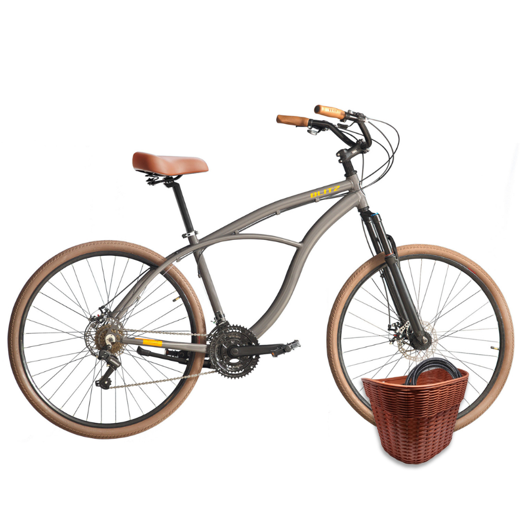 Kit Bicicleta BLITZ Terral Aro 29 Beach Cruiser 21v + Cesta e Cadeado