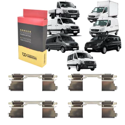 Kit 4 Trava Mola Pastilha Freio Dianteiro Mercedes-Benz Sprinter 311 313 415 515 Vito 2012 a 2019