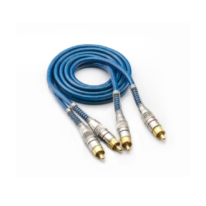 Cabo RCA Prime Plug Metal 5mm 1m Azul Svart