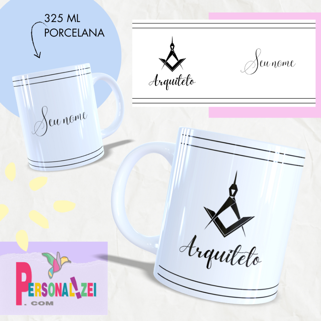 Caneca Personalizada Arquiteto Xícara Personalizada Arquiteto Porcelana Caneca Arquitetura Com Nome