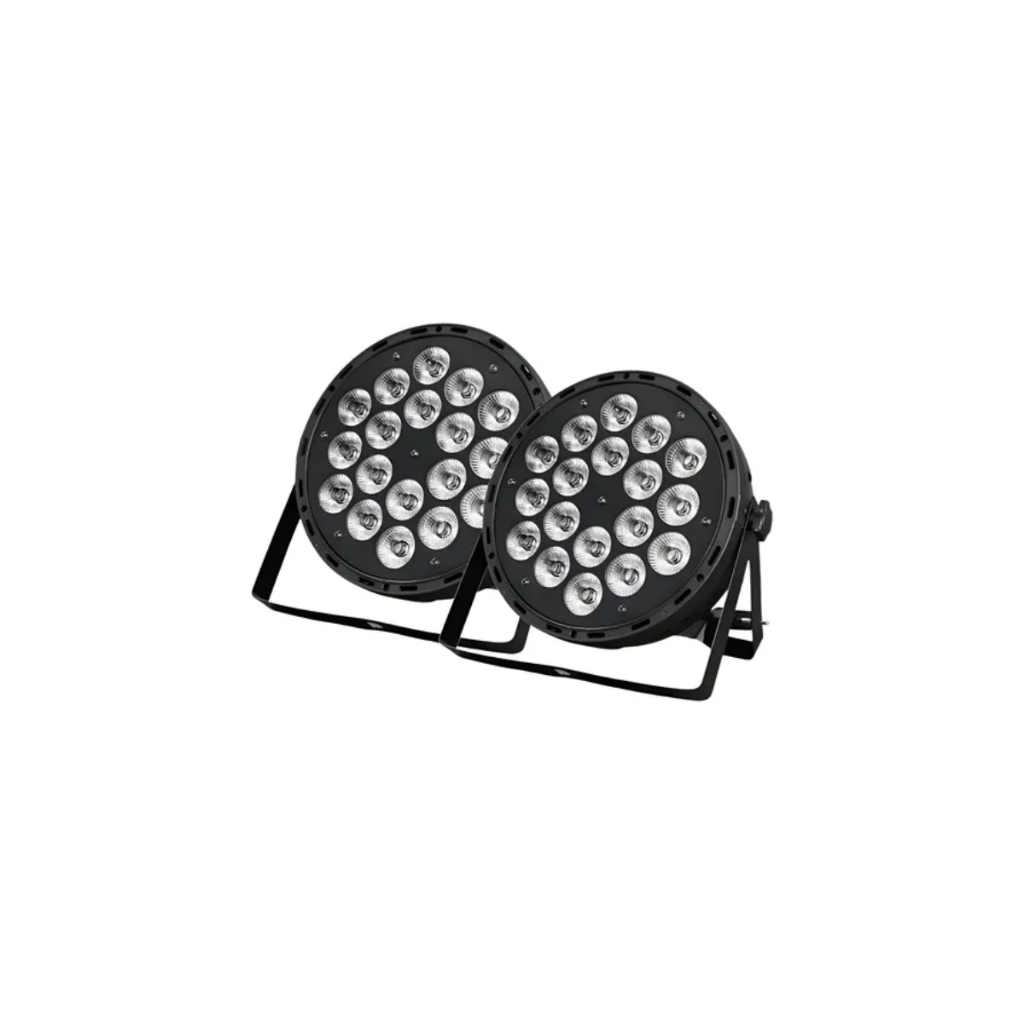 2 Canhao Refletor Par 18 Leds Rgbw 12w Quadriled Dmx 4in1