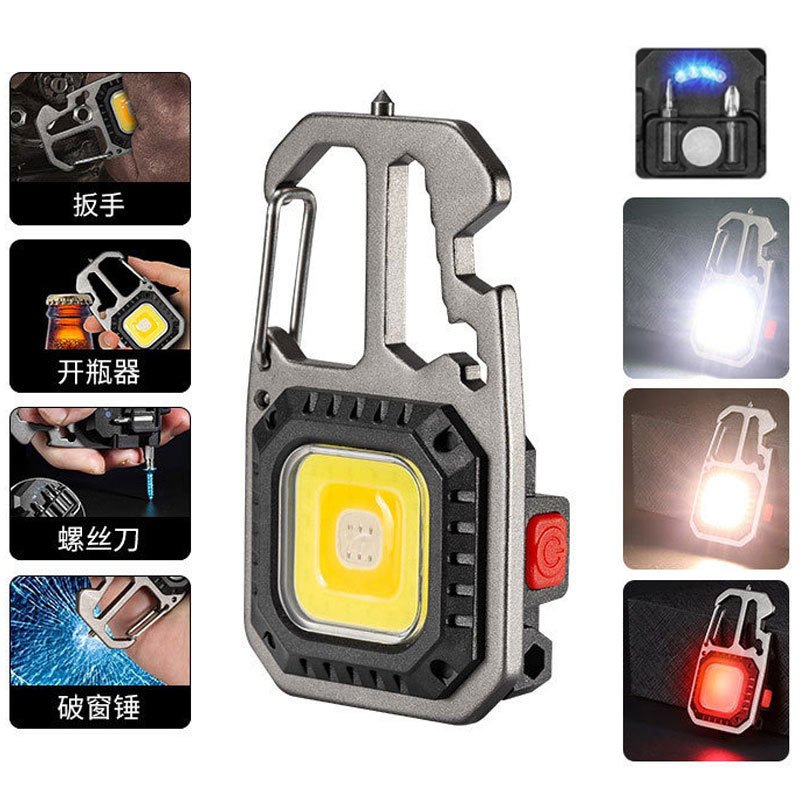 Mini Lanterna De Bolso Com Imã Abridor De Garrafa 6 Modos De Iluminação Ponta Quebra Vidro em Oferta na Shopee