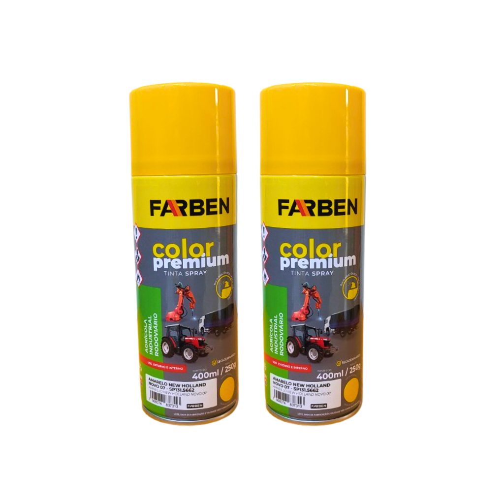 Tinta Spray Amarelo New Holland - Para Equipamentos Industriais, Rodoviários e Agrícolas | Farben