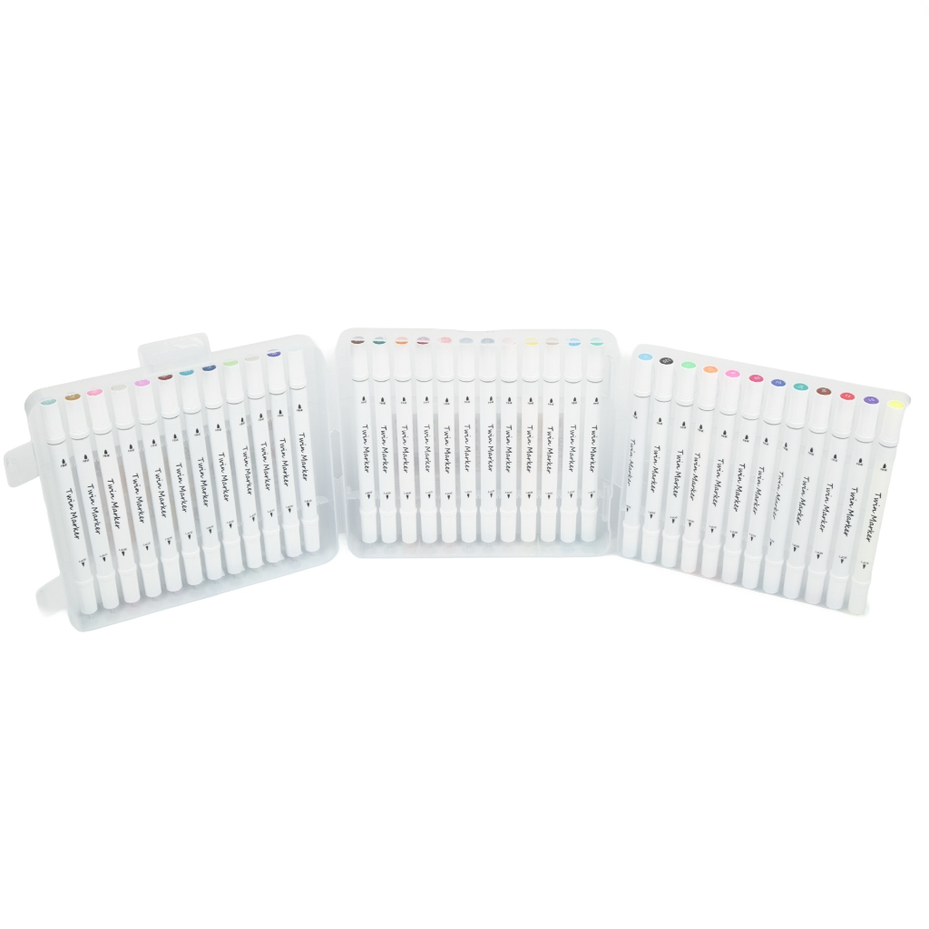 Kit 36 Marcadores Dupla Ponta Kapbom – Cores Vibrantes à Base de Água com Estojo Portátil