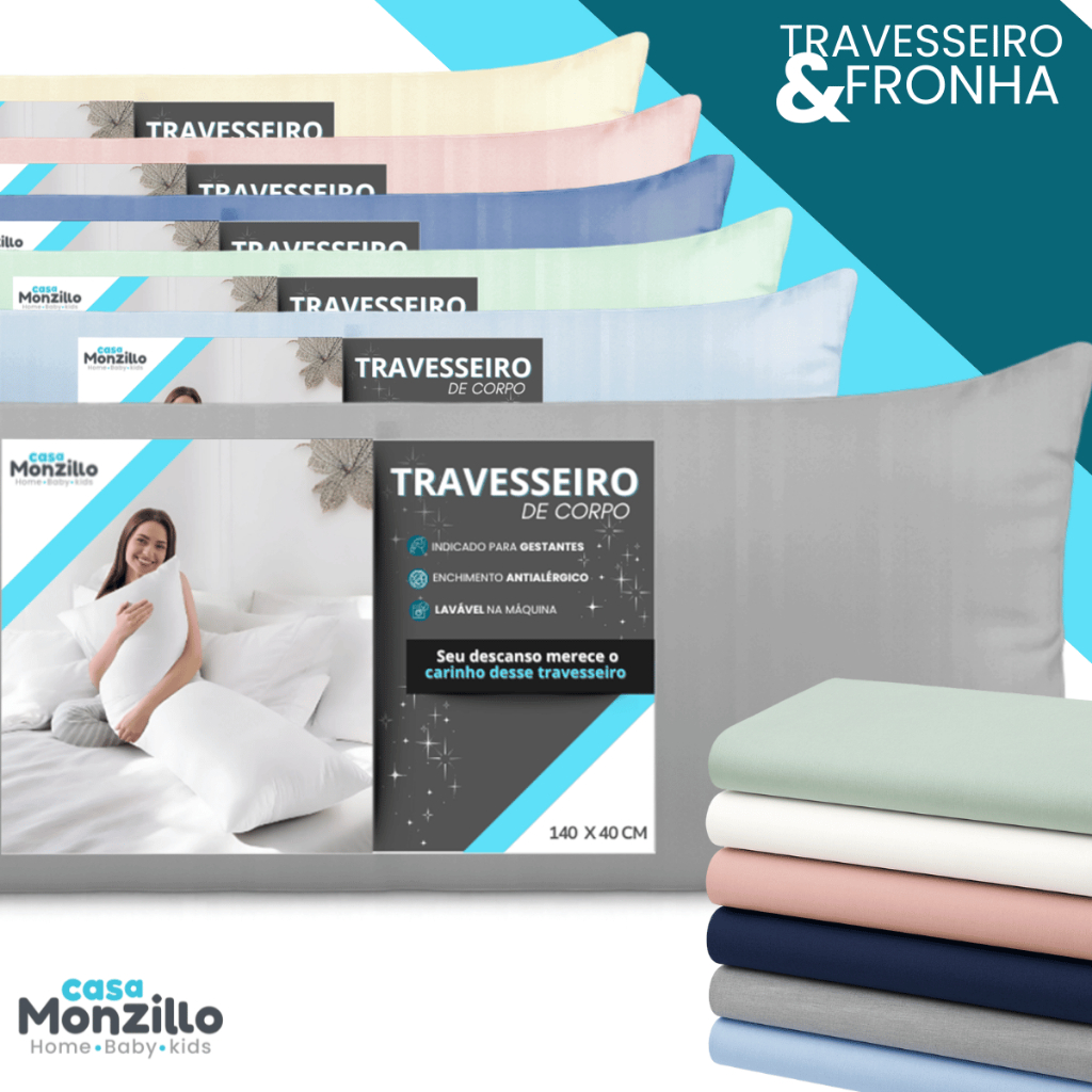 Xuxão Travesseiro de Corpo Antialérgico + Fronha 400 Fios Com Zíper em Oferta na Shopee
