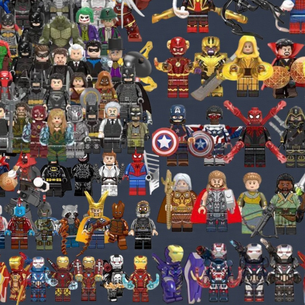marvel dc figura ação boneco blocos 4cm vingadores herois viloes superman warcraft namor onda flash watchman nefaria