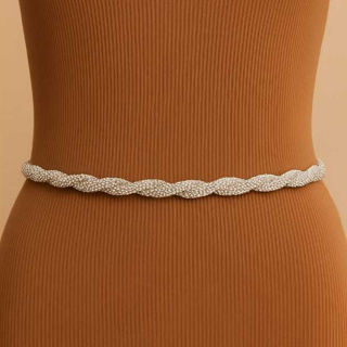 Cinto Feminino Elegante de Strass com Corrente Torcido Moda Feminina em Oferta na Shopee