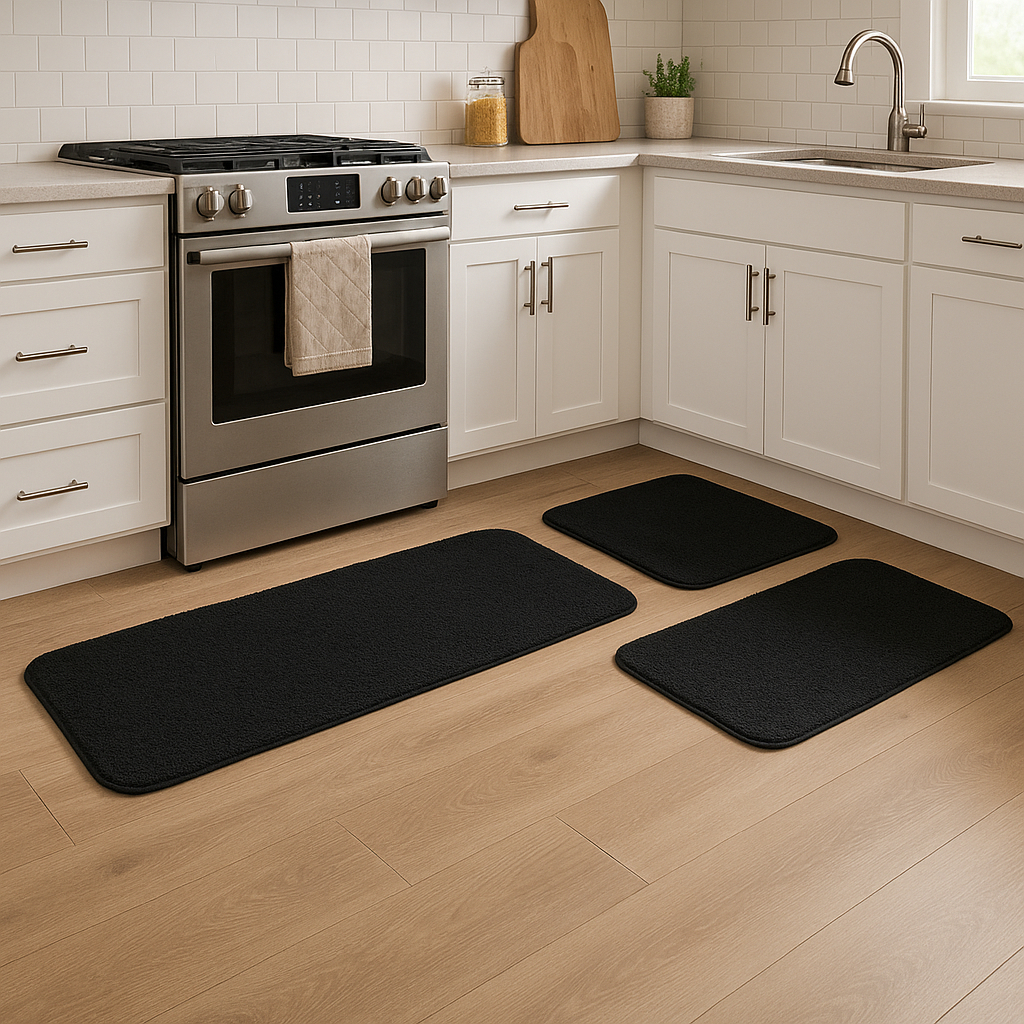 Kit Jogo de Tapete de Cozinha Algodão 3 Peças Pelo Baixo Várias Cores