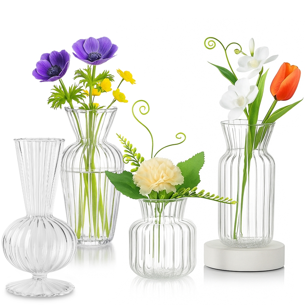 Vaso de Vidro Decorativo para Planta Flores Transparente Formato Cilindrico Resistente em Oferta na Shopee