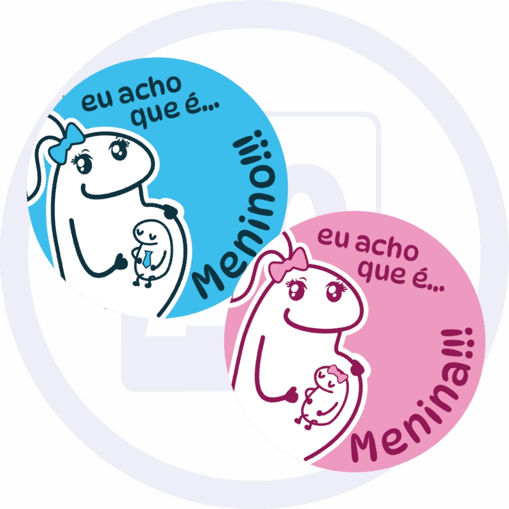 Adesivos chá revelação flork fofo e engraçado 120unidades