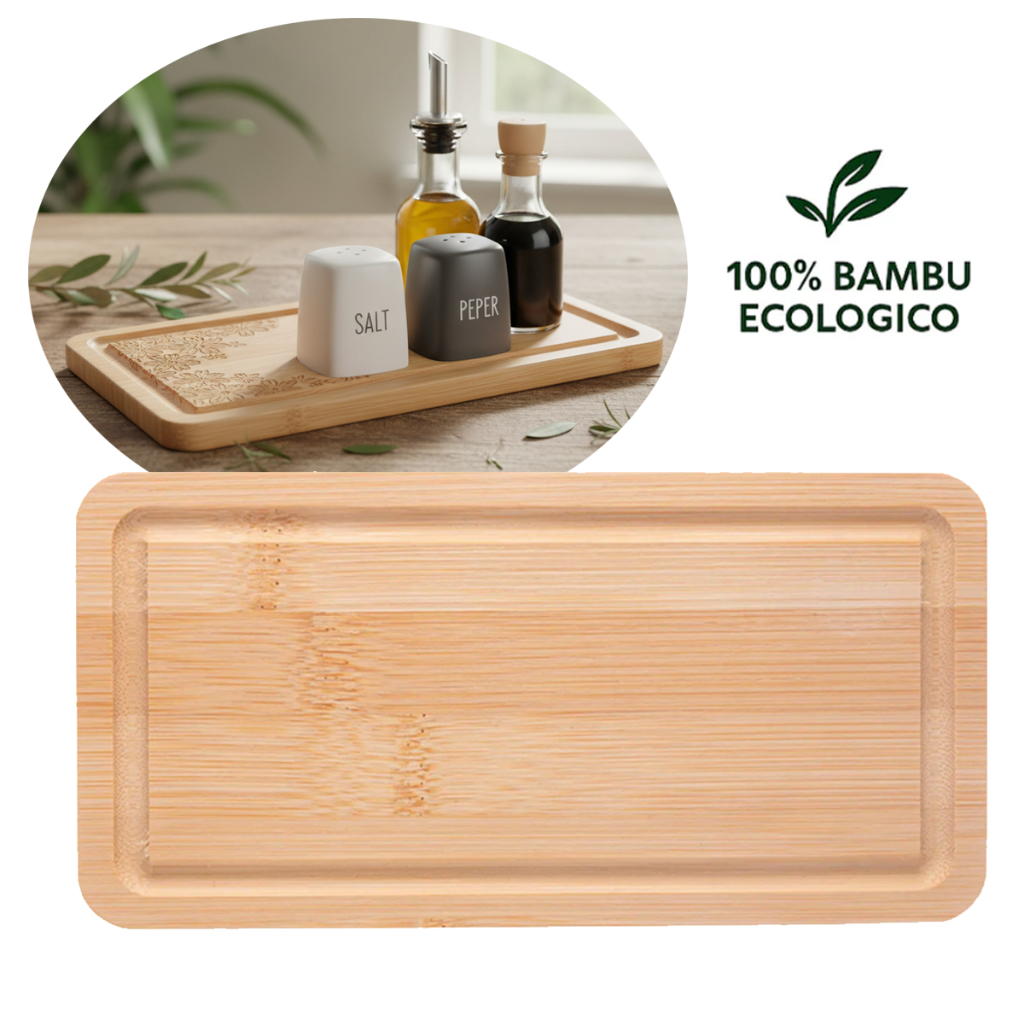 Bandeja Tabua Bambu Apoio Galheteiro Porta Azeite Vinagre Sal Saleiro Utensilio Cozinha Moedor Pimenta 20cm x 10cm Lyor em Oferta na Shopee