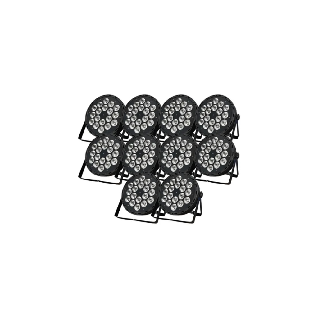10 Canhao Refletor Par 18 Leds Rgbw 12w Quadriled Dmx 4in1
