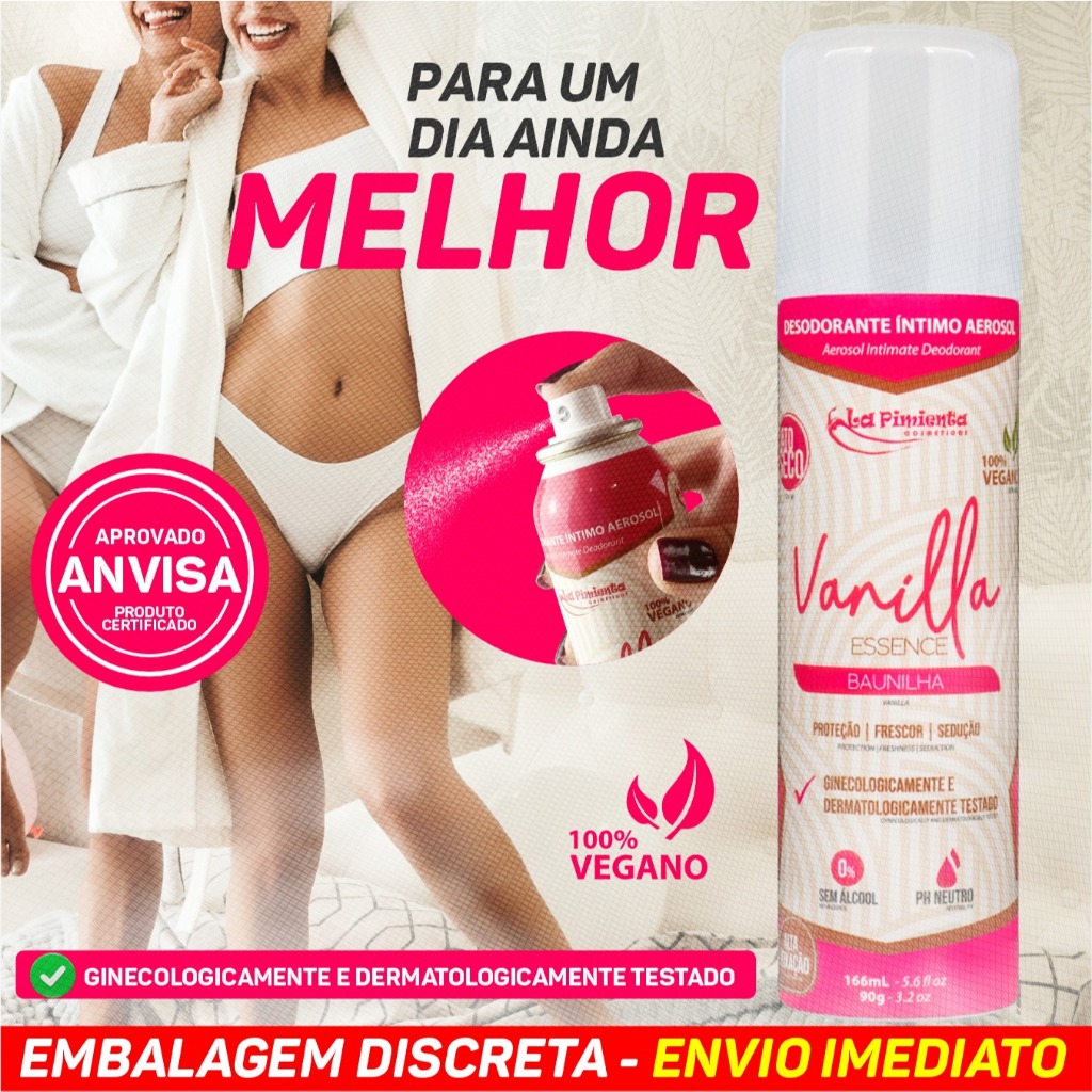 DESODORANTE ÍNTIMO COM PERFUME ENVOLVENTE E DURADOURO PRA SE SENTIR DEUSA O DIA TODO