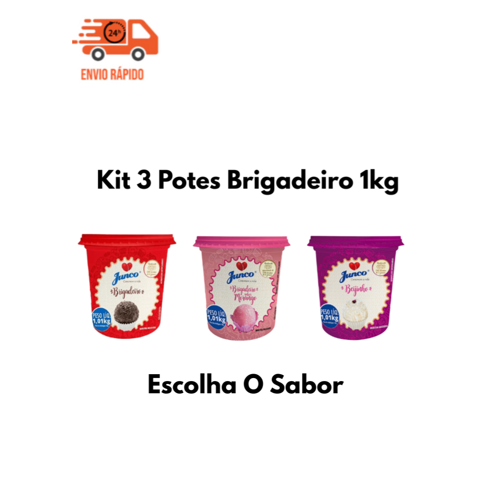 PROMOCÃO Kit 3 Potes Grande Brigadeiro 1kg Chocolate Pronto Para Comer/Enrolar Docinho Junco em Oferta na Shopee