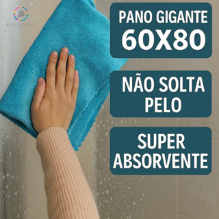 Kit 3 Panos Mágico de Chão e Limpeza no Geral Super Absorvente de Microfibra 60x80cm em Oferta na Shopee