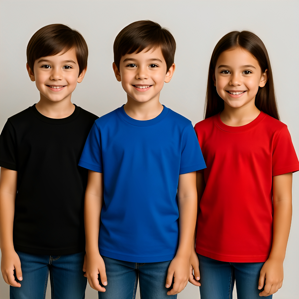 Kit 3 Camisetas Manga Curta Infantil Bebê Menino Básica Lisa 100%Algodão  Camisetas Básicas kits Unissex