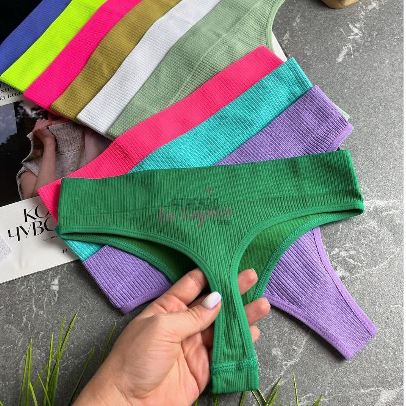 Kit 6/3/2 Calcinha Fio Textura Canelada Poliamida Moda Lingerie Feminina Conforto em Oferta na Shopee