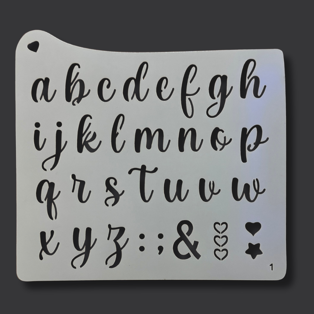 Stencil Molde Alfabeto Abecedário Letras Minúsculas Molde Vazado Pintura Tecido Artesanato