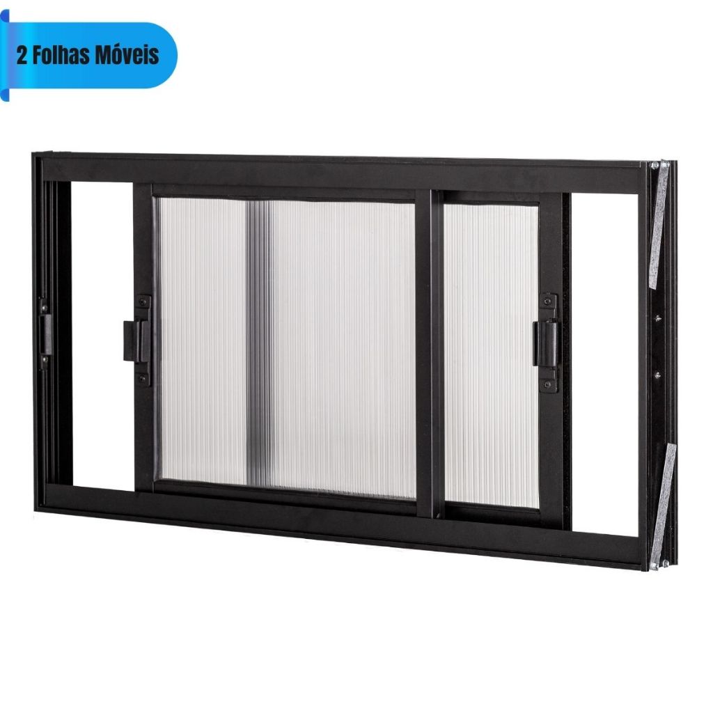 Janela Grande de Aluminio 2 Folhas Móveis Banheiro Quarto Cozinha Sala Despensa