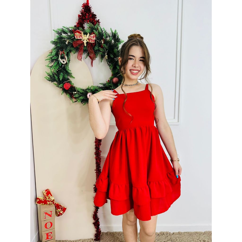 Vestido Juvenil Laço Ajustável Alça Verão Soltinho Rodado