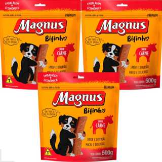 Kit 3 Bifinhos Magnus 500G Petisco Sabor Carne em Oferta na Shopee