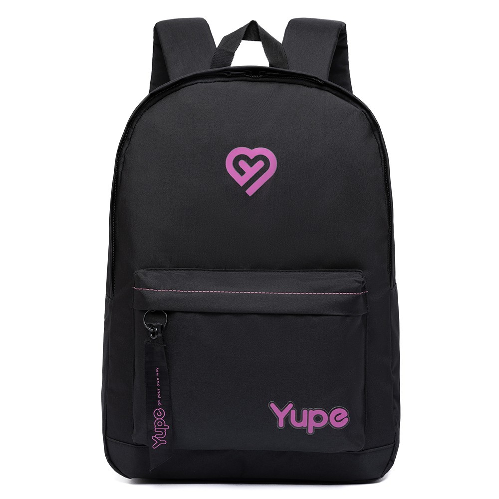 Mochila Escolar Resistente Juvenil Feminina Preta Básica Yupe