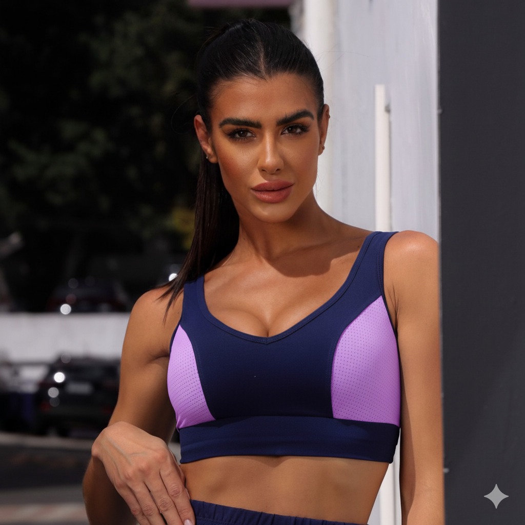 Top academia maserila fitness feminino com bojo K2B