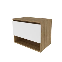 Balcão Gabinete Suspenso 1 Porta 60cm Amêndoa/Branco Sem Cuba BN3606 - Tecnomobili