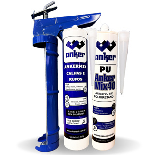 2 Adesivo Selante Veda Cola Pu Calha Rufo + Aplicador (BRANCO E CINZA) em Oferta na Shopee