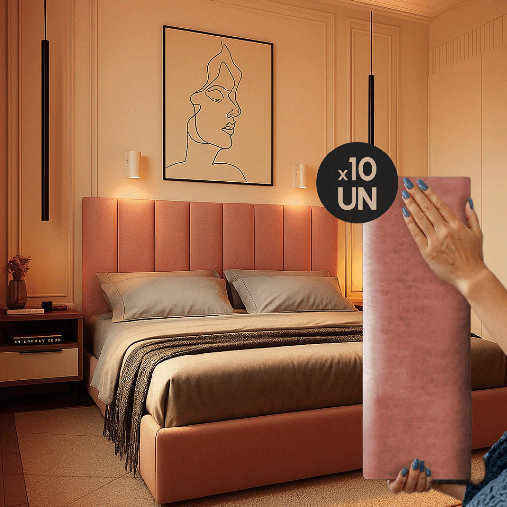 Kit Até 10 Placas de Cabeceira Modular Estofada 45X20 cm Cama Solteiro Casal Queen King em Oferta na Shopee