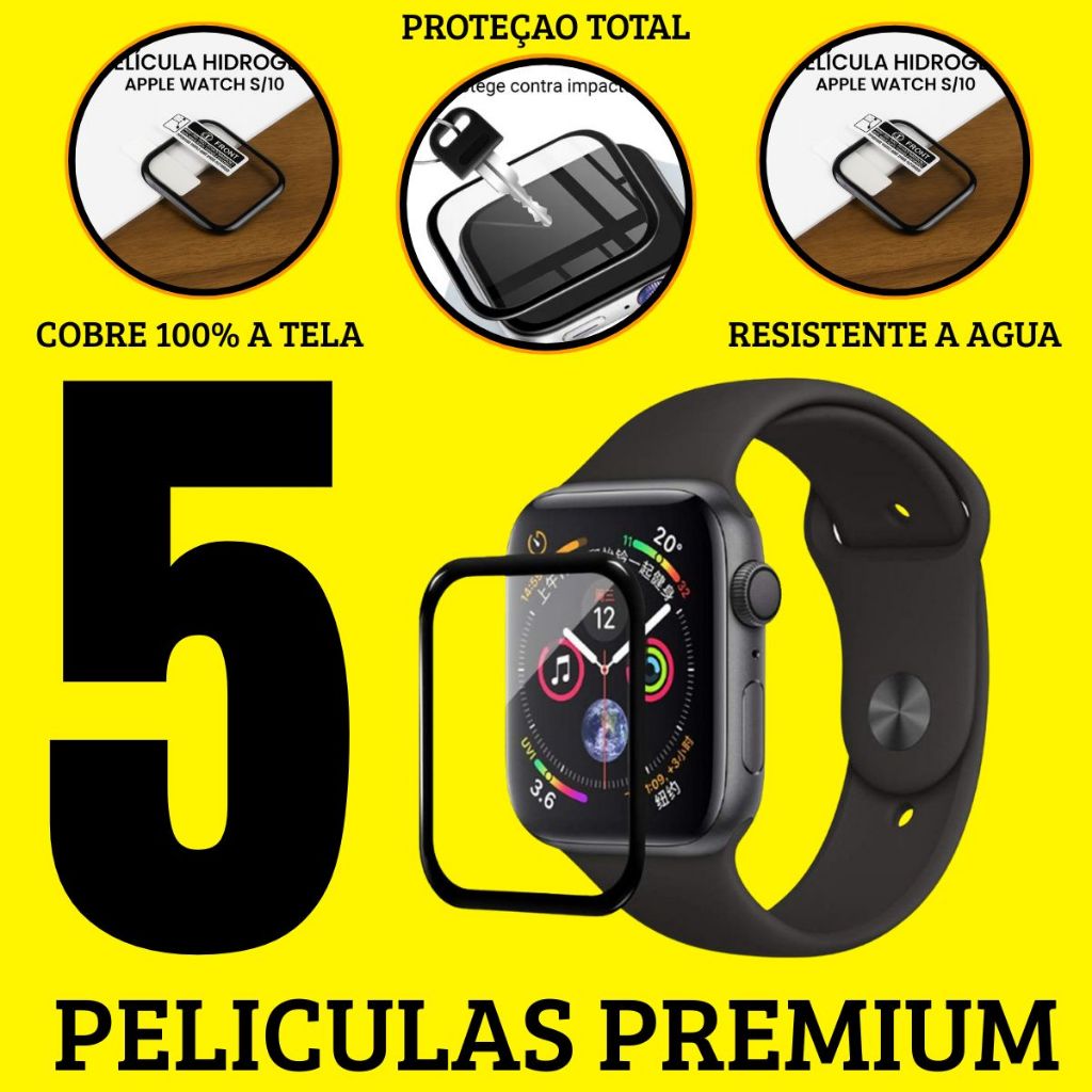 Pelicula HidroGel 3D Premium Tela 100% Protegida Até as Bordas Smartwatch Apple Watch do 38mm ao 49mm