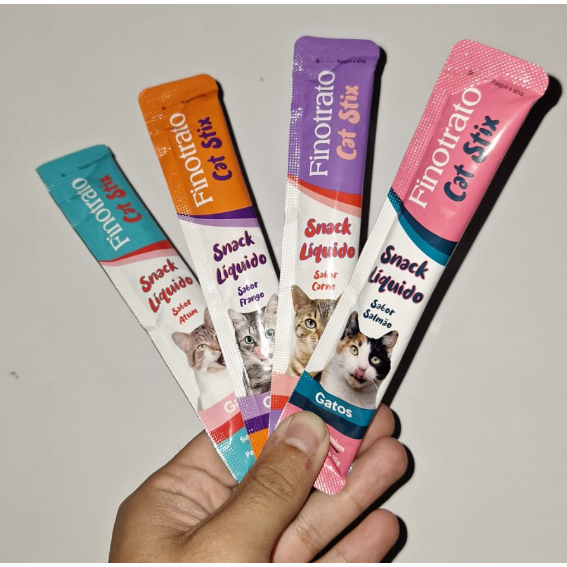 Snack Líquido Gatos Diversos Sabores Fino Trato Cat Stix